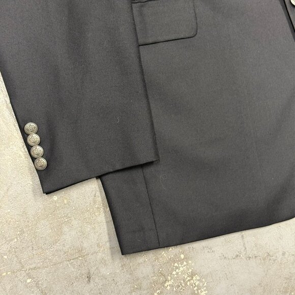 Jack Victor Blazer Wool Sport Coat Metal Buttons Gabardine Black 42L - Picture 4 of 9